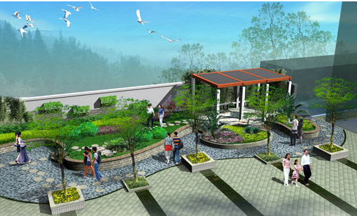 小庭院景觀設計效果圖