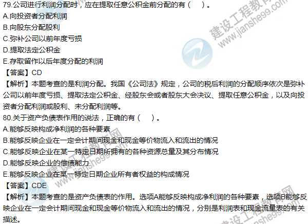 2011年一級建造師工程經(jīng)濟(jì)試題及答案(71-80題)