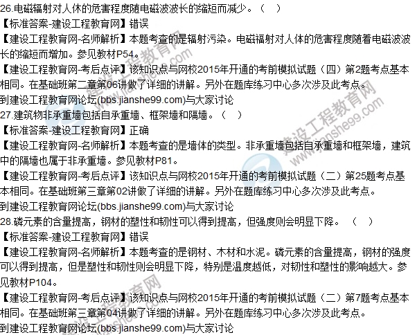 2015年房估師《房地產(chǎn)基本制度與政策》試題解析（判斷20-28）