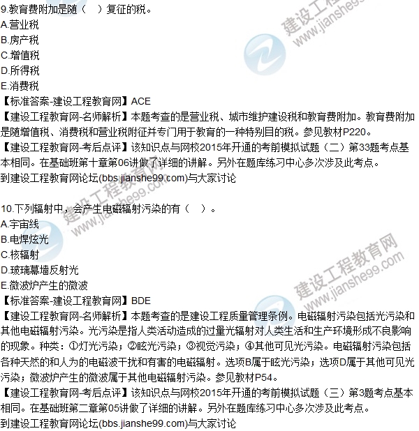 2015年房估師《房地產(chǎn)基本制度與政策》試題解析(多選9-15)