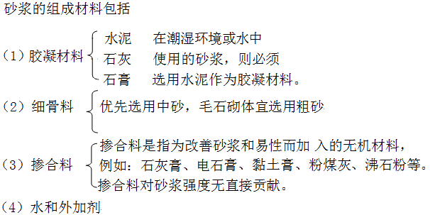 二級建造師建筑工程第三講建筑材料：砂漿、砌塊