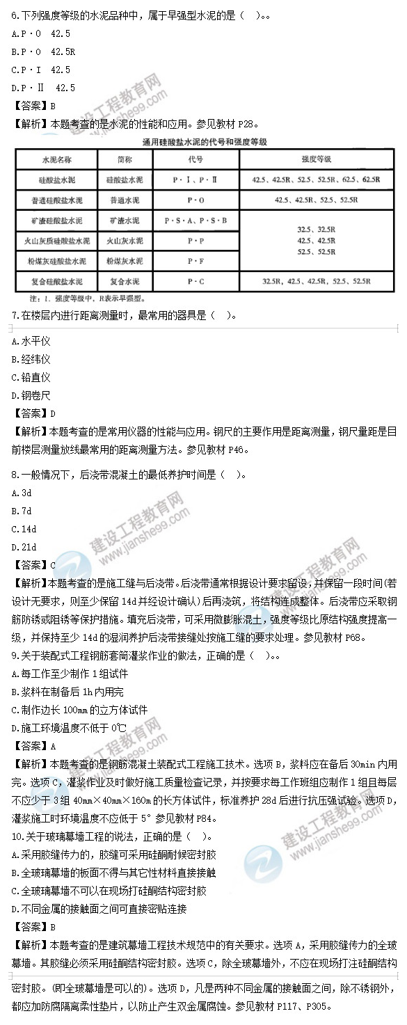 二建歷年試題建筑2 二建歷年試題建筑2