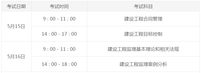 監(jiān)理考試時(shí)間 監(jiān)理考試時(shí)間