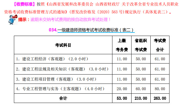 山西一建收費(fèi)標(biāo)準(zhǔn) 山西一建收費(fèi)標(biāo)準(zhǔn)