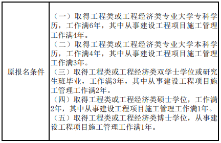 一建原報(bào)名條件 一建原報(bào)名條件