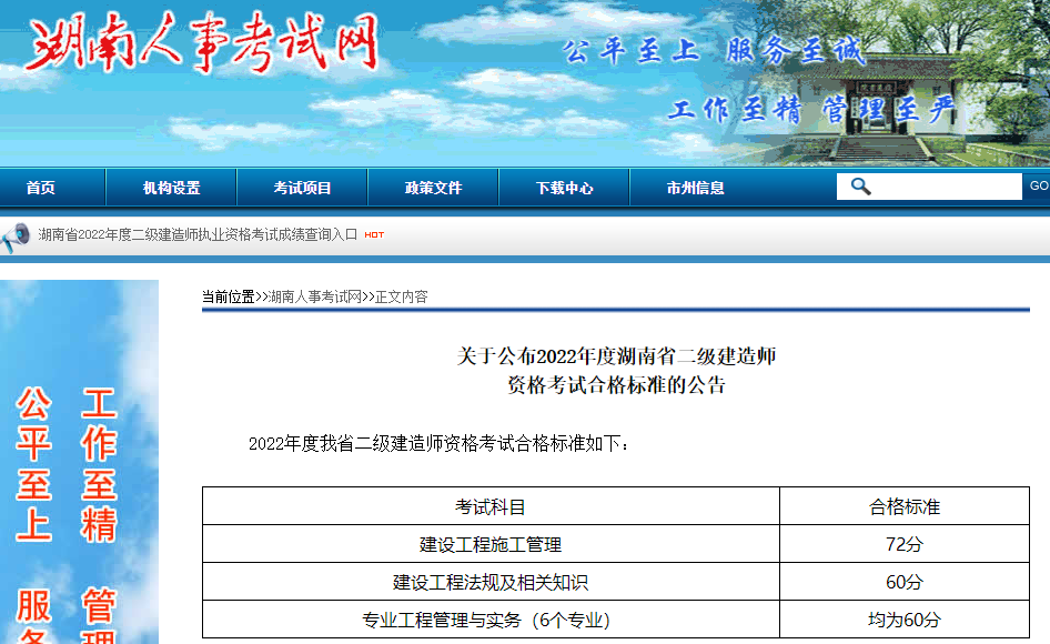 湖南二建合格標準 湖南二建合格標準