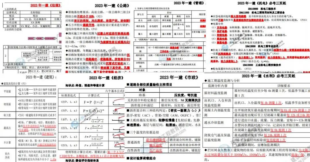 一建考前三頁紙 一建考前三頁紙