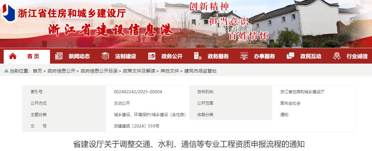 省建設(shè)廳關(guān)于調(diào)整交通、水利、通信等專業(yè)工程資質(zhì)申報流程的通知